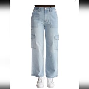 ALMOST FAMOUS Skater Wide-Leg, Utility Cargo Jeans. Baggy Jeans Sz L